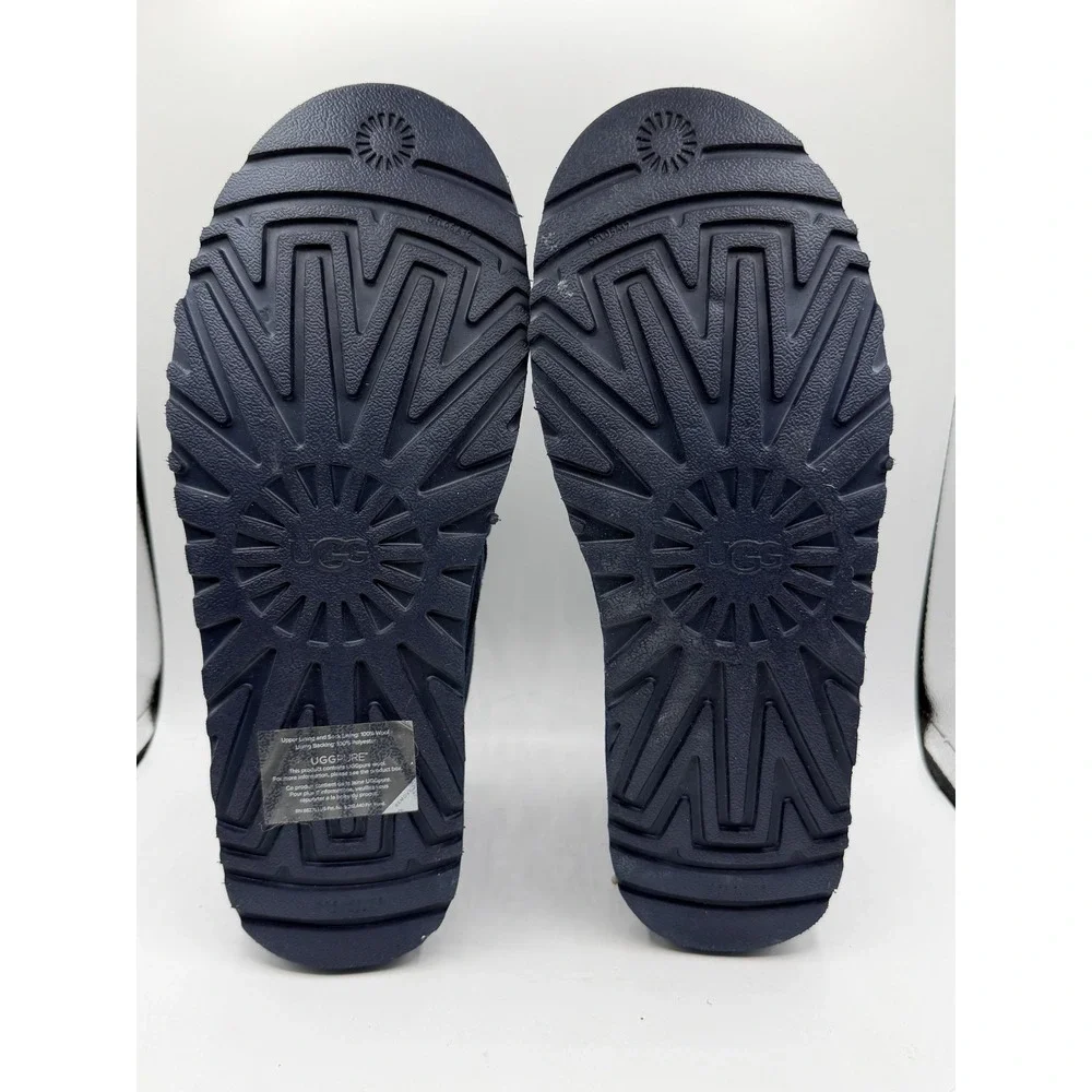 EUC UGG Neumel Shearling Winter Boots Navy Blue Lace Up‎ Chukka Size 12